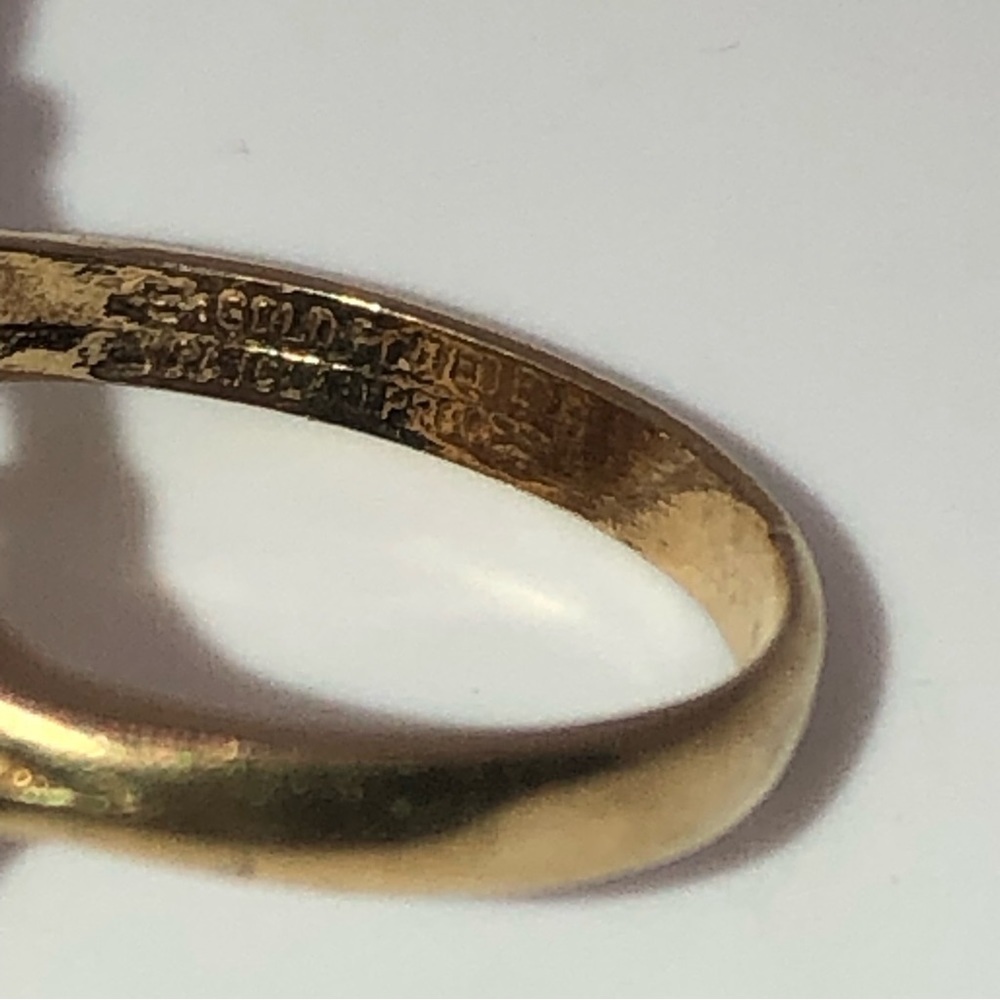 TIGERS Eye Gold Plated Cocktail Statement Ring Approx Sz 6.5 - Picture 6 of 10
